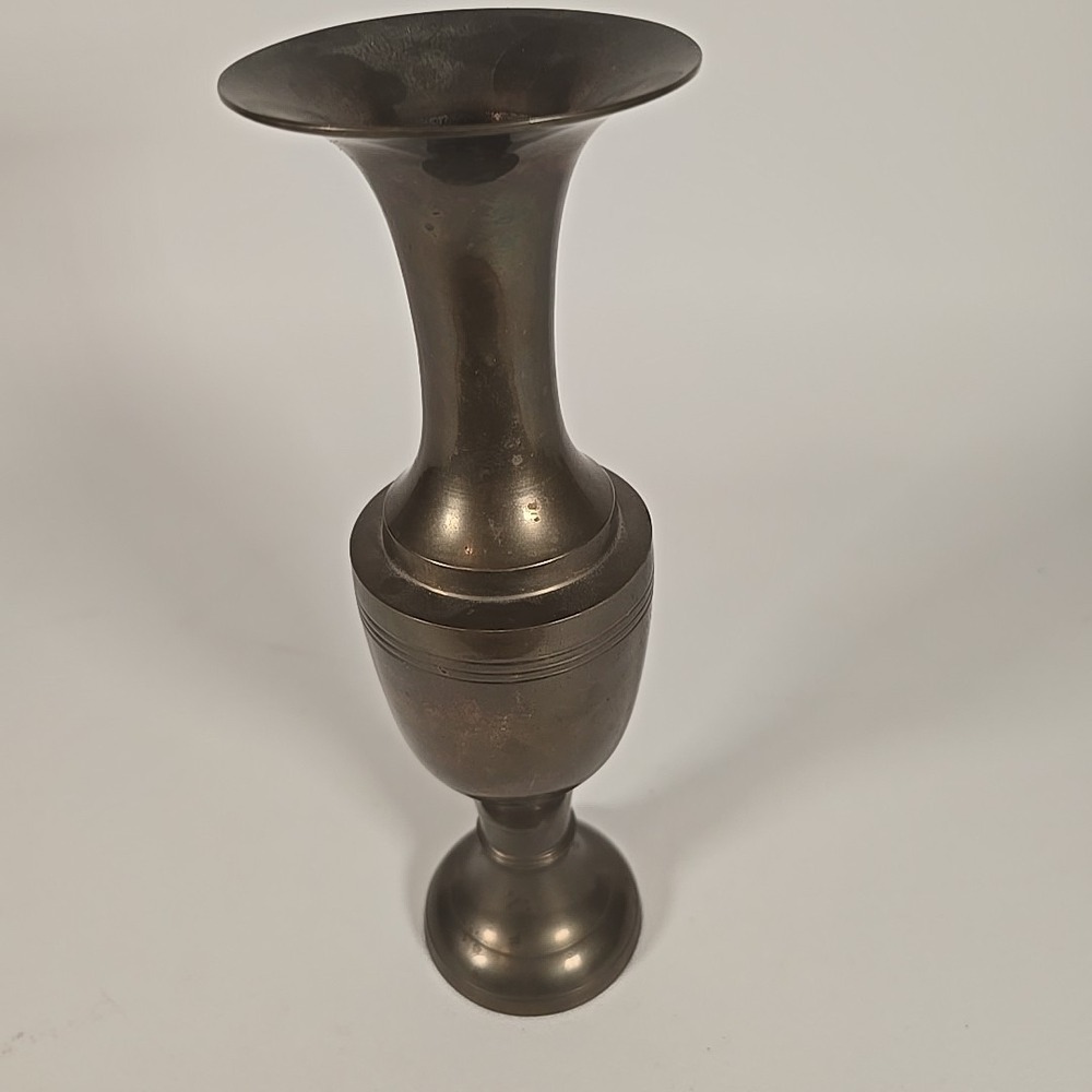 Vtg Brass Bud Vase Heavy Made in‎ India 10"
